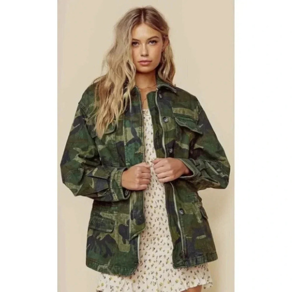 Free People Seize The Day Jacket Women’s XS Camo - Picture 2 of 11